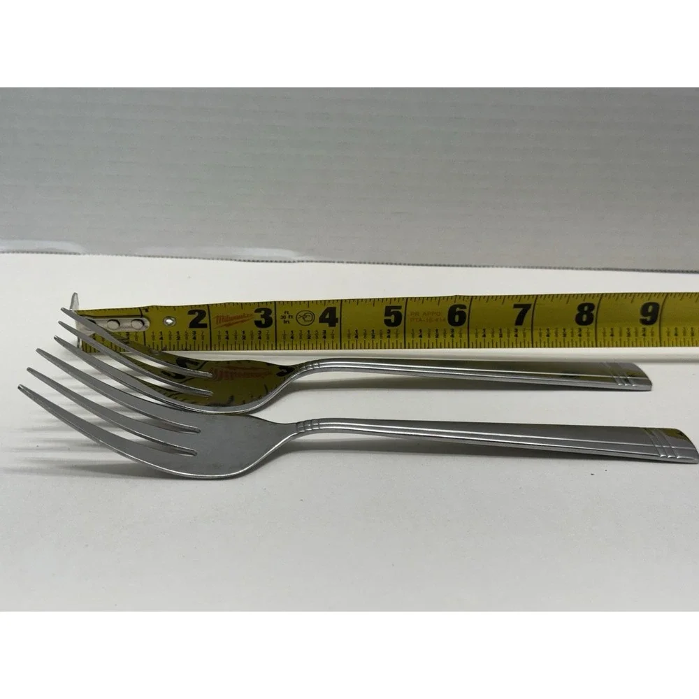 Oneida Amsterdam Cold Meat Serving Forks Stainless Vietnam Frost Glossy Set of 2